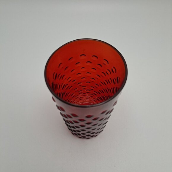 Red Anchor Hocking Hobnail Glass Tumbler - Picture 3 of 7